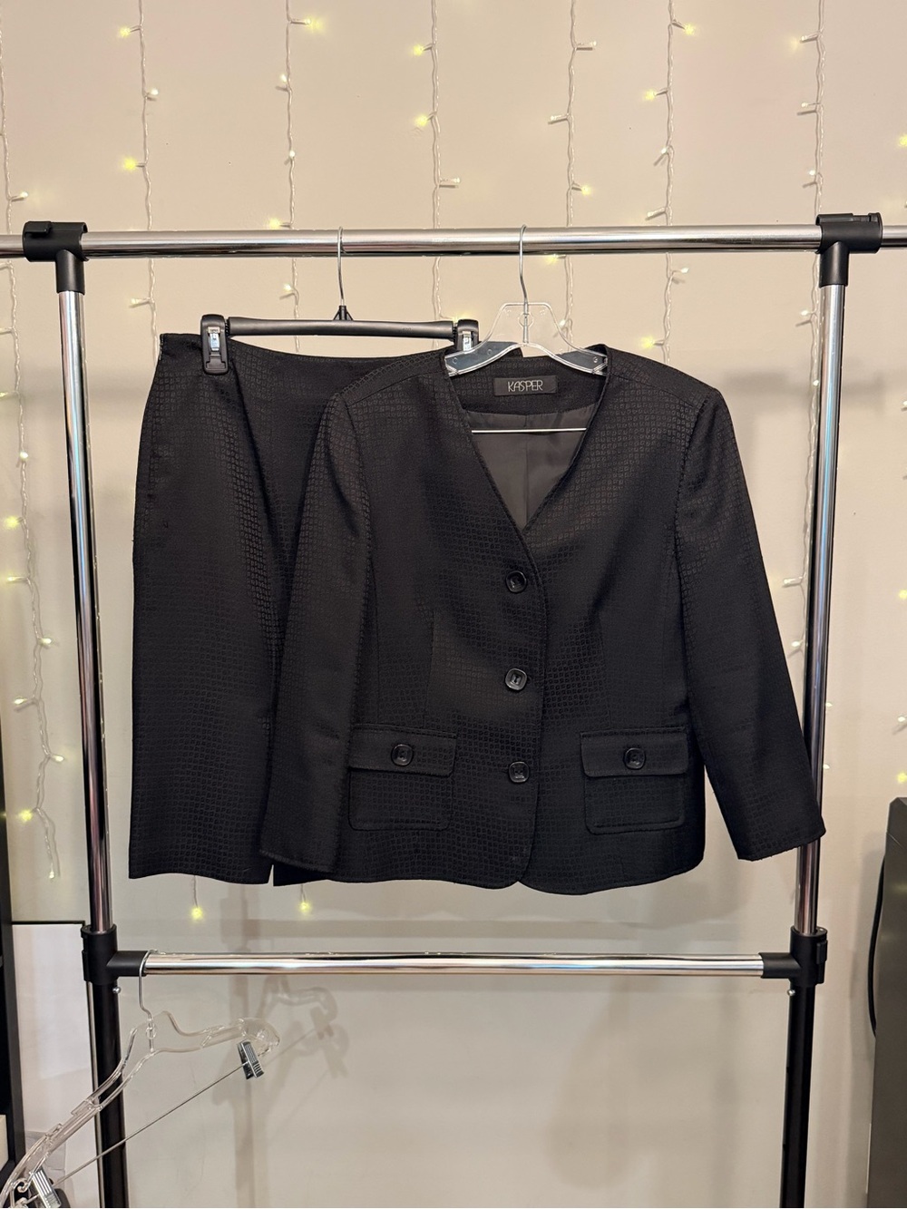 Kasper Black Textured Blazer Jacket